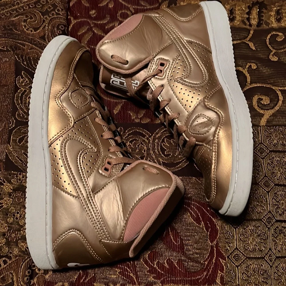 Nike Women's Metallic Rose Gold High-Top Sneakers